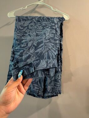 Blue Floral Print Lightweight Lounge Pants